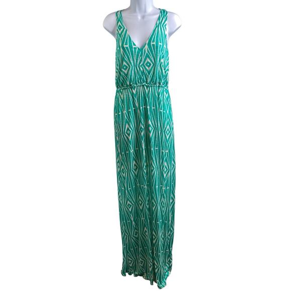 Anthropologie The Addison Story Green Ikat Maxi Dress Size S Boho Resort Beachy - Picture 1 of 10